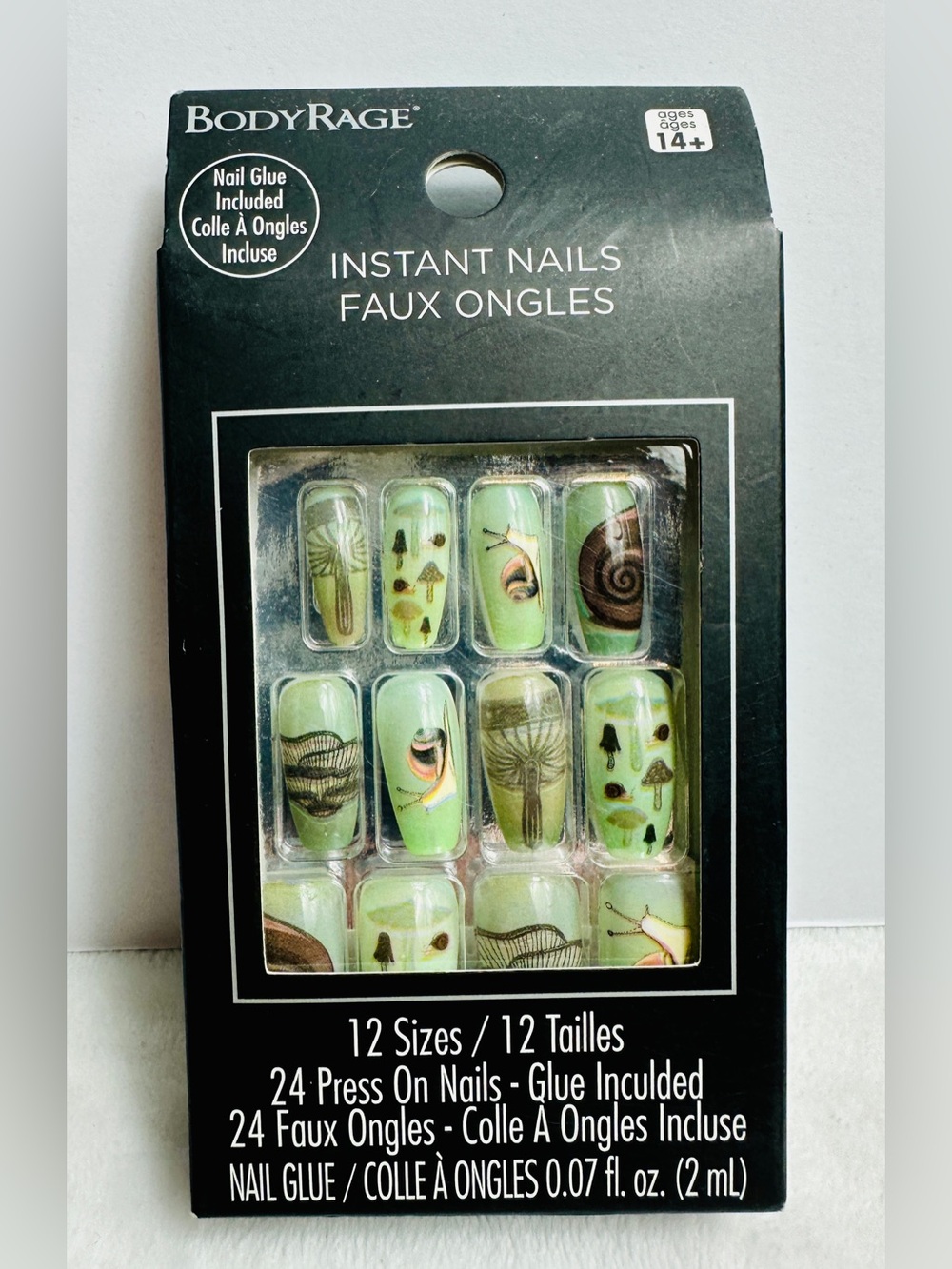 Spencer’s Body Rage Green Snail Mushroom Press on Nails 24 pack | 12 sizes NEW